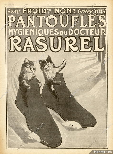 Docteur Rasurel 1919 Pantoufles, Cats