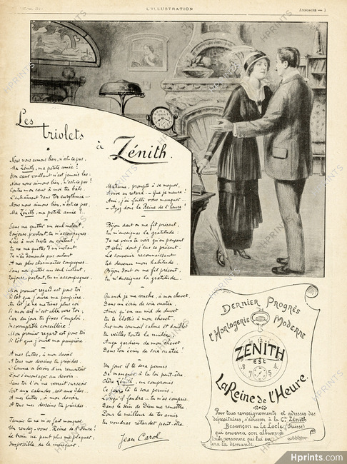 Zenith (Watches) 1915 Text Jean Carol, Illu. Louis Tesson