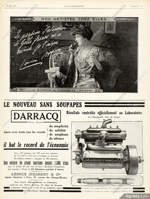 Gellé Frères (Perfumes) 1912 Louise Bignon, Autograph