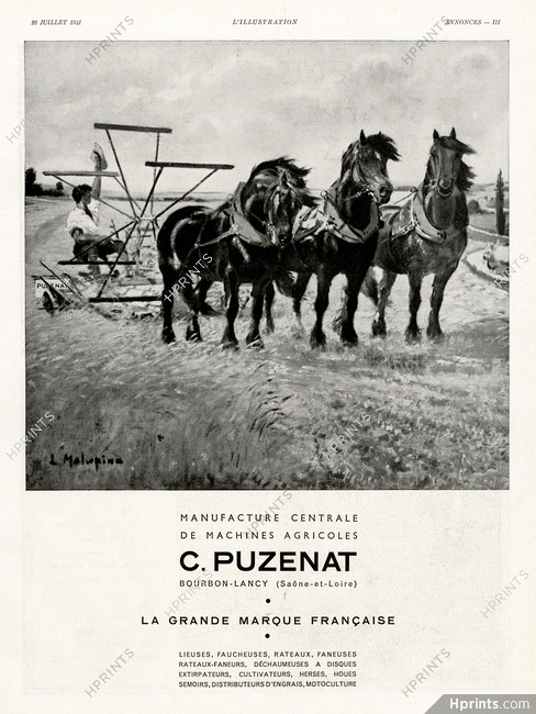 C. Puzenat 1941 Machines Agricoles, Chevaux