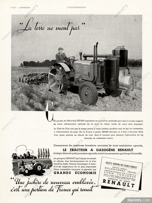 Renault 1941 Tracteur, Machines Agricoles, Marechal Petain