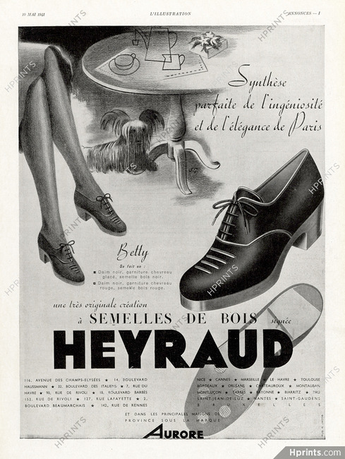 Heyraud 1941 Semelles de bois, Wood Soles, Dog