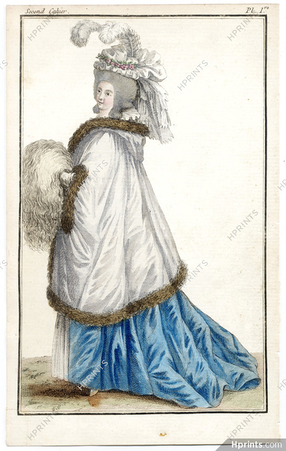 Cabinet des Modes 1 Décembre 1785, 2° cahier, planche I