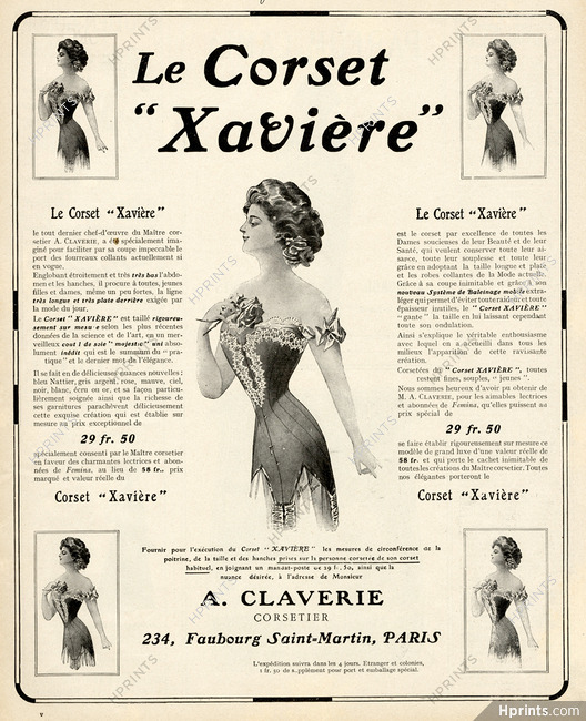 Claverie (Corsetmaker) 1908 "Xavière"