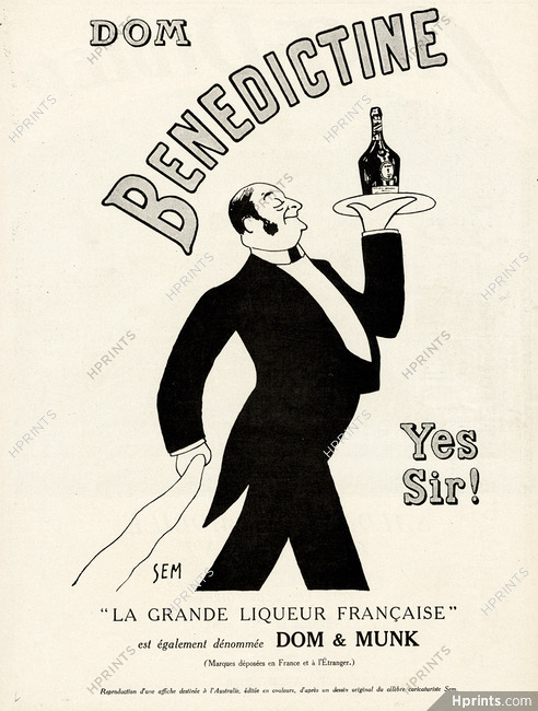 Bénédictine 1925 SEM, waiter, Dom & Munk