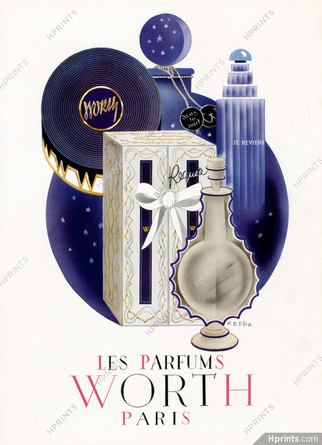 Worth (Perfumes) 1947 R. B. Sibia (L)