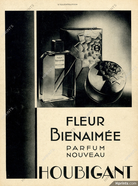 Houbigant (Perfumes) 1930 Fleur Bienaimée, Art Deco