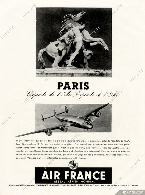 Air France 1951 Chevaux De Marly