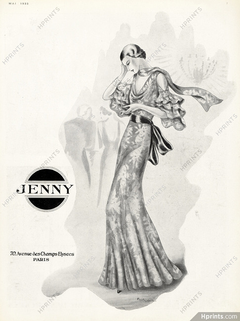 Jenny (Couture) 1933 Evening Gown, Paul Valentin