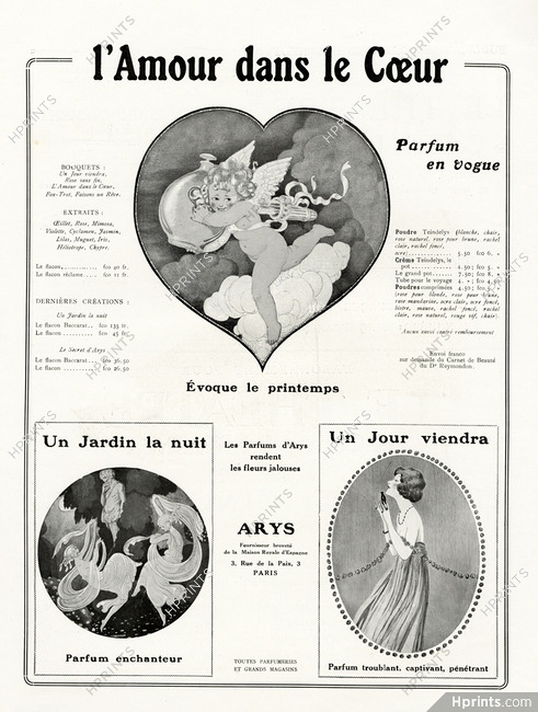 Arys (Perfumes) circa 1920 L'Amour dans le Coeur, Gerda Wegener