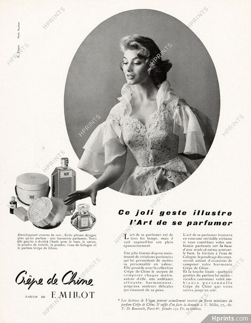 Millot (Perfumes) 1954 Photo Rouchon, Crêpe De Chine