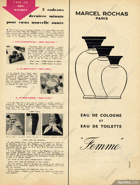 Marcel Rochas (Perfumes) 1952 Femme