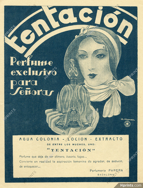 Perfumeria Parera 1930 Tentacion, A. Maman
