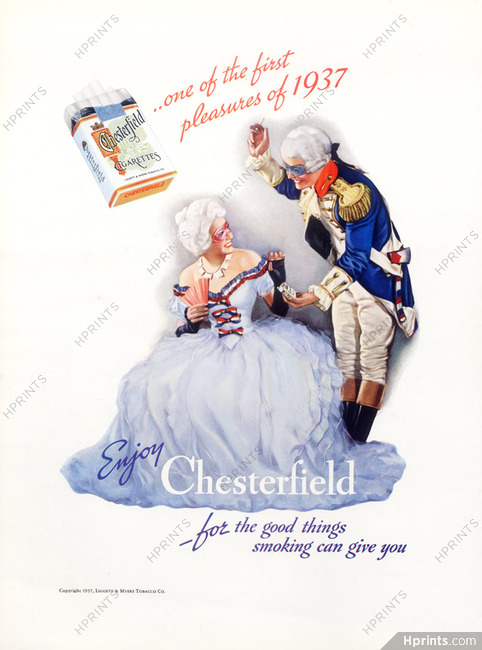 Chesterfield (Cigarettes, Tobacco Smoking) 1937