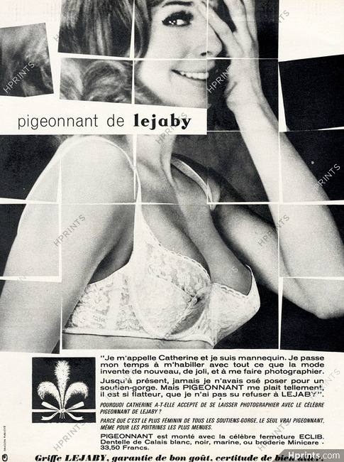 Lejaby (Lingerie) 1963 Model Pigeonnant, Bra — Advertisement