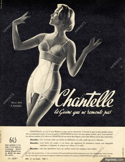 Chantelle (Lingerie) 1958 Girdle, Bra, Photo Deval