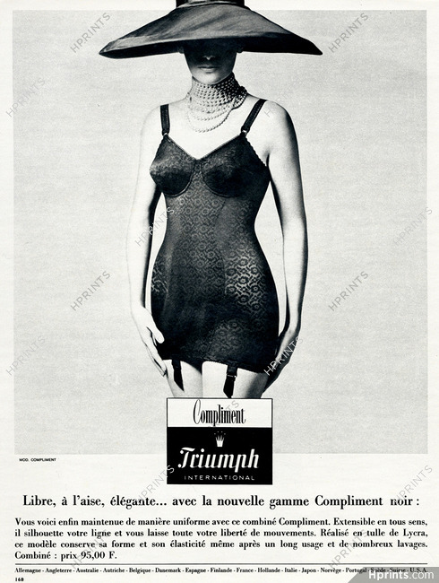 Triumph (Lingerie) 1965 Girdle, Corselette — Advertisement