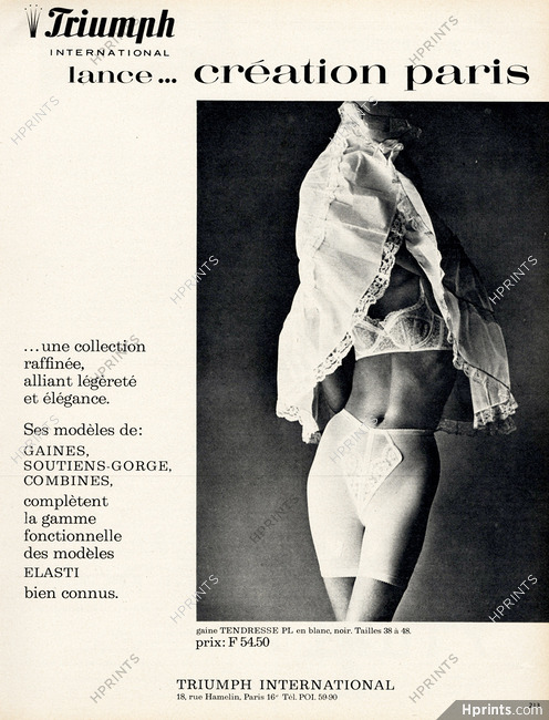 1968 Vassarette lingerie yellow slip woman photo vintage print ad •  Tribunali Italiani