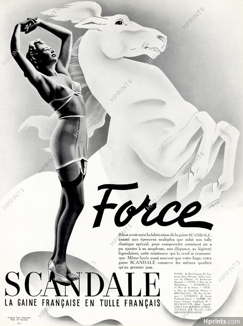 Scandale (Lingerie) 1940 "Force", Girdle, Garters, Horse