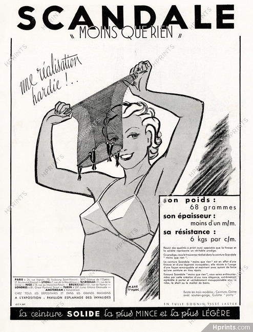 Scandale (Lingerie) 1937 Girdle, M.S de St Marc