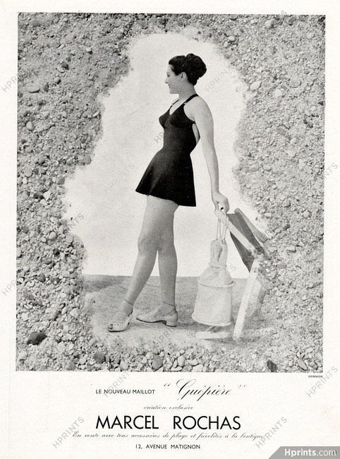 Marcel Rochas (Swimwear) 1948 Maillot Guêpière, Photo Seeberger