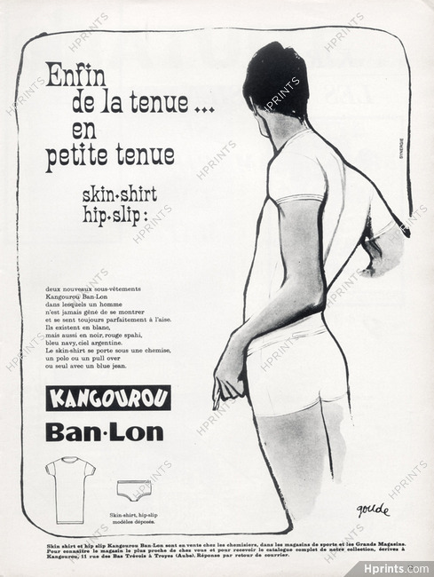 Kangourou (Men's underwears) 1962 Goude, Ban-Lon