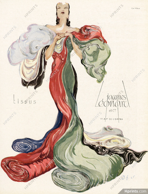 Jacques Léonard (Fabric) 1946 Evening Gown