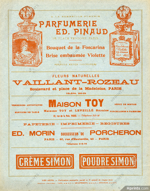 Parfumerie Ed. Pinaud (Perfumes) 1904