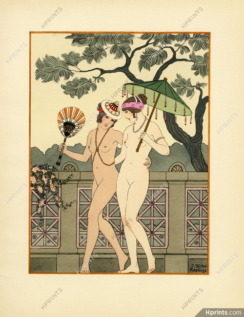 Kuhn-Régnier 1932 Hippocrate II, Pochoir n°13, On se promènera nu... Nudisme