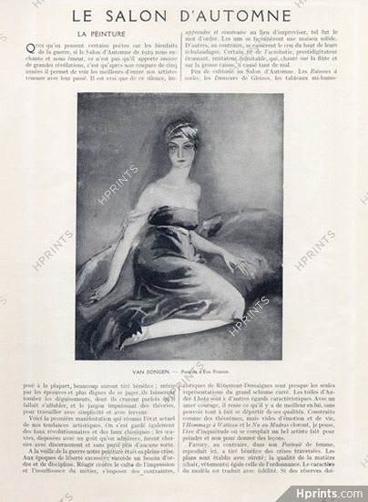 Kees Van Dongen 1919 "Le Salon d'Automne" Eve Francis, Portrait