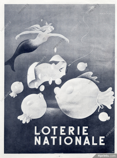 Edmond-Maurice Pérot 1941 Loterie Nationale, Mermaid