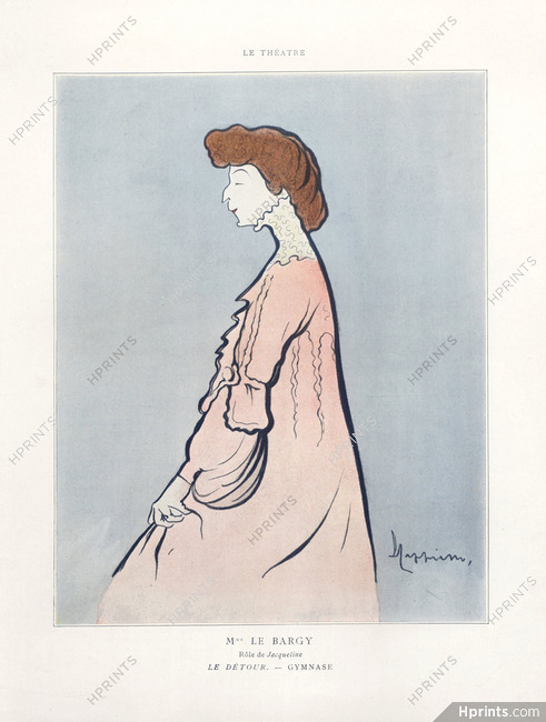 Leonetto Cappiello 1903 Mme Le Bargy, Caricature "Le Détour"