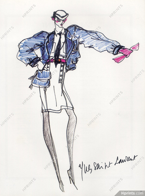 Yves Saint Laurent 1979 Fashion Illustration