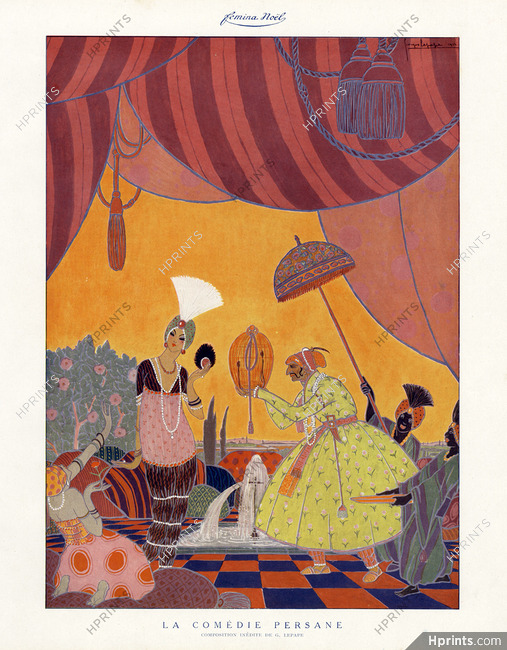 Georges Lepape 1912 La Comédie Persane, Art Deco, Orientalism