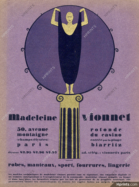 Madeleine Vionnet 1926 Thayaht, Label