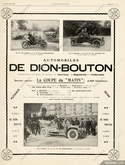 De Dion-Bouton 1906 Pellegrin, Bardin, Didier