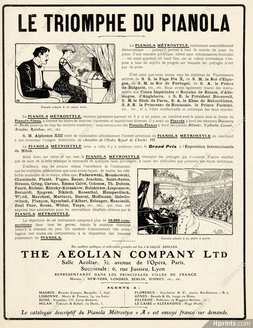 Pianola - Aeolian Company 1906