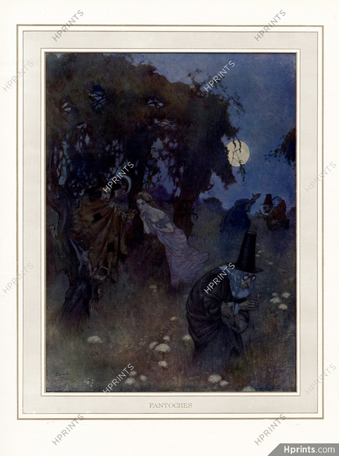 Edmund Dulac 1910 "Fantoches", Fêtes Galantes (Verlaine)