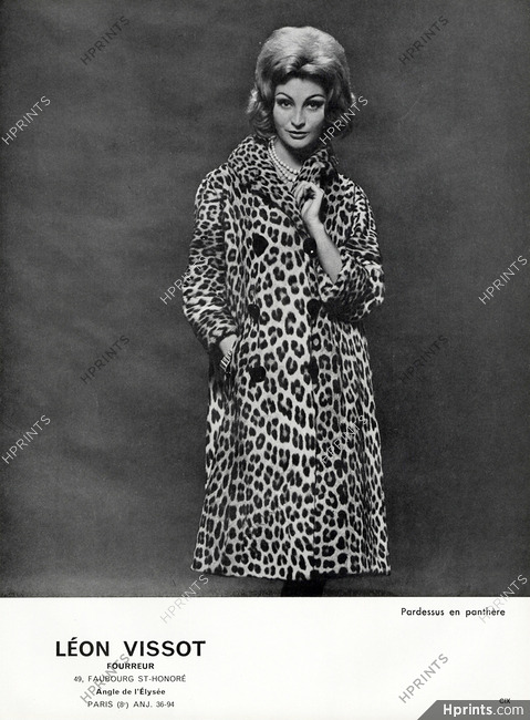Léon Vissot (Fur Clothing) 1962 Pardessus en panthère