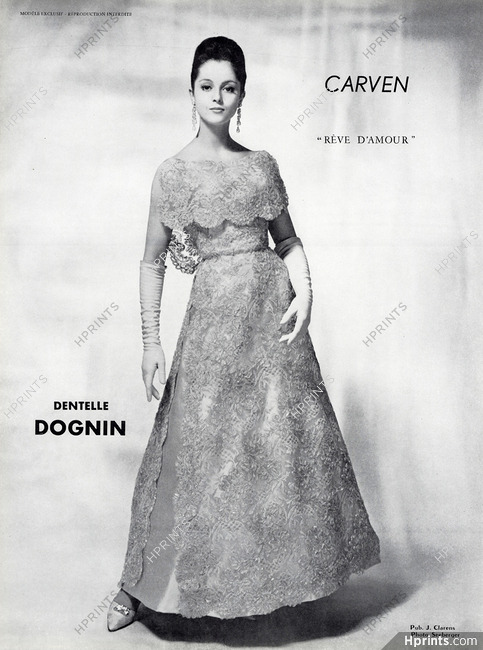 Carven 1962 Robe en dentelle Dognin