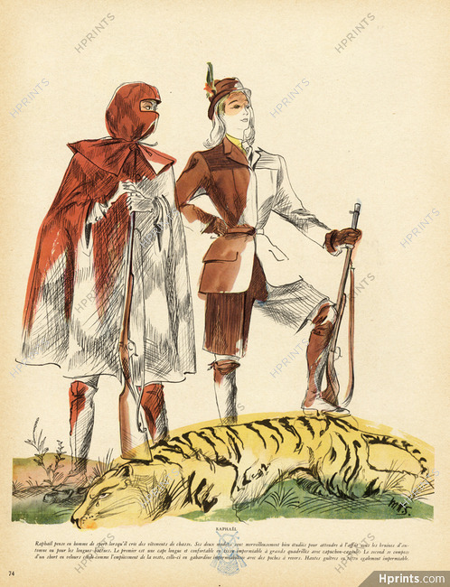 Raphaël 1946 Karsavina (M.K.S), Tiger, Huntress, Capuchon-cagoule
