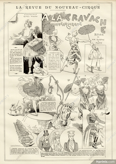 La Revue du Nouveau Cirque 1890 A La Cravache, Circus, Clowness, Renée Maupin, Ferdinand Bac