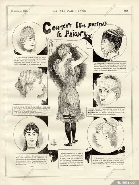 Comment Elles Portent Le Peigne 1890 Combs, Jeanne Granier, Louis Vallet