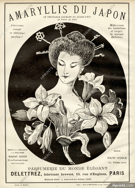 Delettrez, Parfumerie du Monde Elégant 1891 Amaryllis du Japon, Japanese