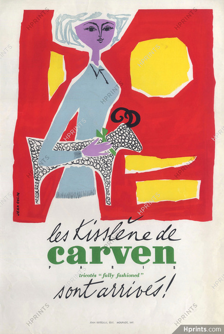Jean Colin 1957 Les Kisslene de Carven, Poster Art, Lithography Mourlot