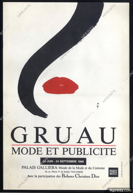 René Gruau 1989 Mode et Publicité, Exhibition at Museum Gallierra, Poster Art