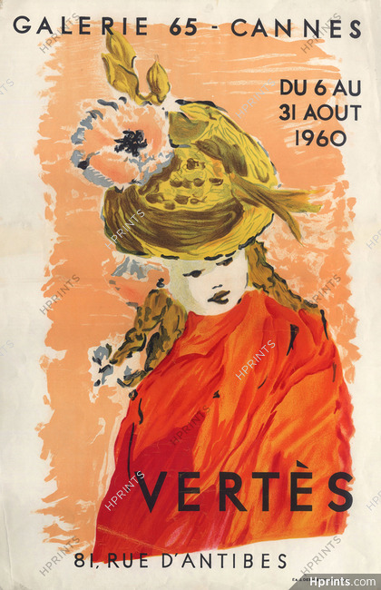 Marcel Vertès 1960 Galerie 65 Cannes, Poster Art