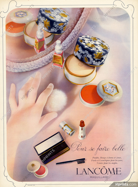 Lancôme (Cosmetics) 1941 Maquillage, Poudre, Rouge, Vernis
