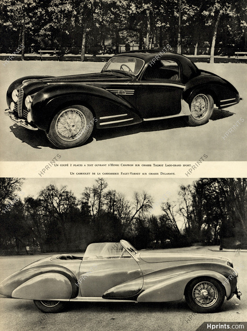 Coupé Talbot (Henri Chapron) & Cabriolet Delahaye (Faget-Varnet) 1949