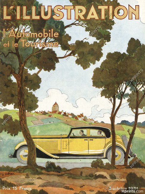 Guy Sabran 1931 L'Automobile et le Tourisme, L'Illustration Cover